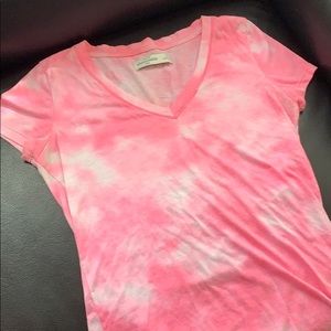 Pink Tie Dye V neck